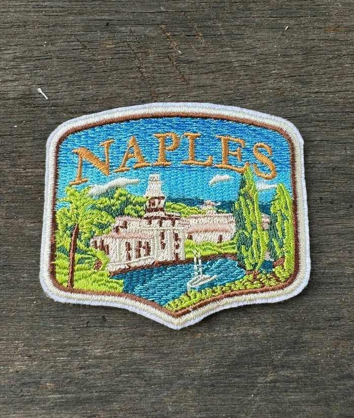 Naples Italy Travel Patch Embroidered Iron on Sew on Badge Souvenir Applique Motif