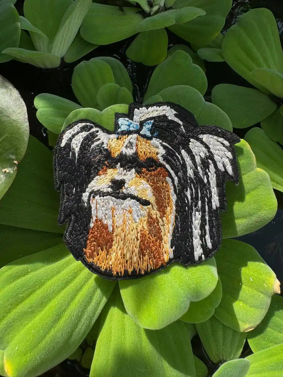 Embroidered terrier patch for jackets