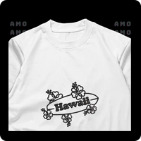 Folded island city tee with embroidery visible  