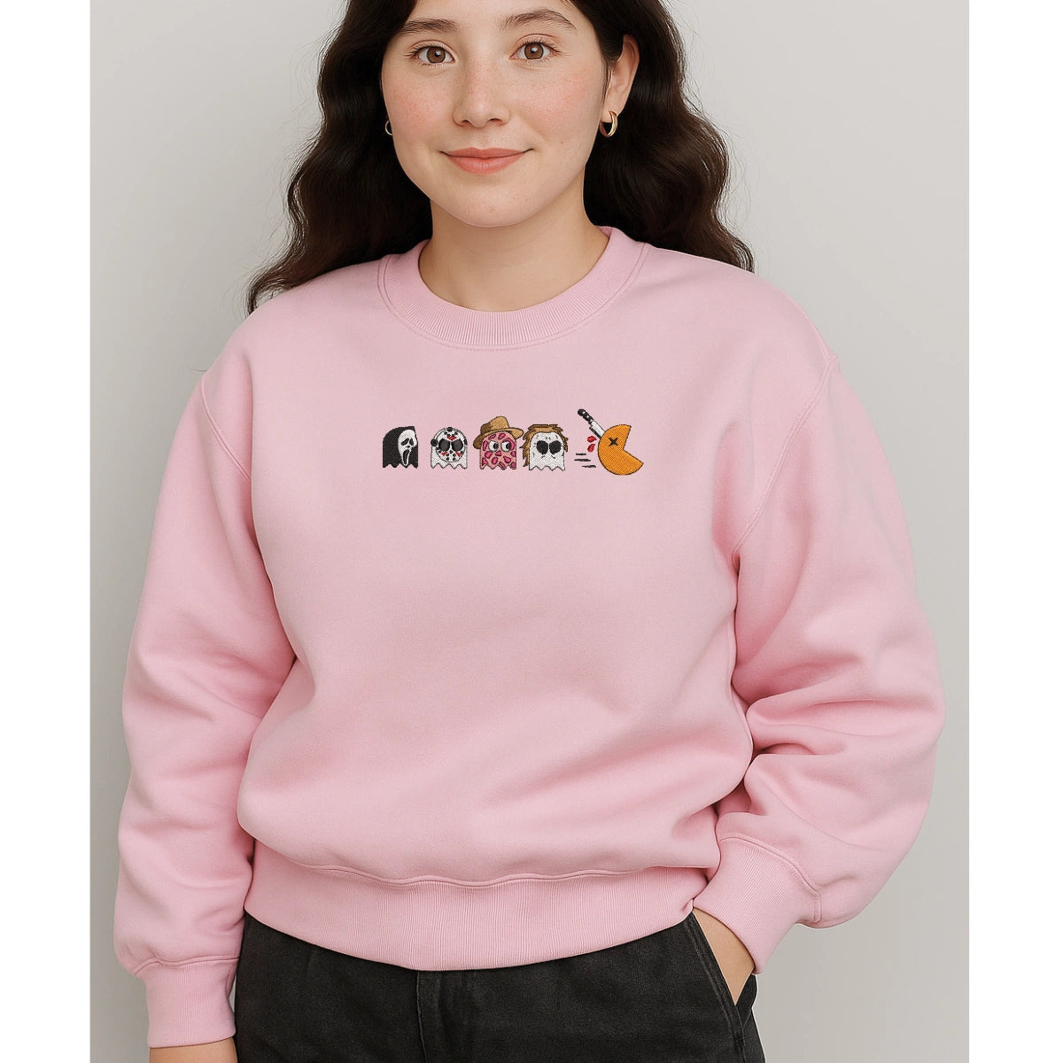 Funny Pacman ghost embroidery sweatshirt