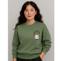 Funny ghost embroidered sweatshirt