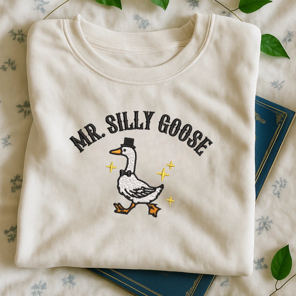 Funny groom goose embroidered sweatshirt