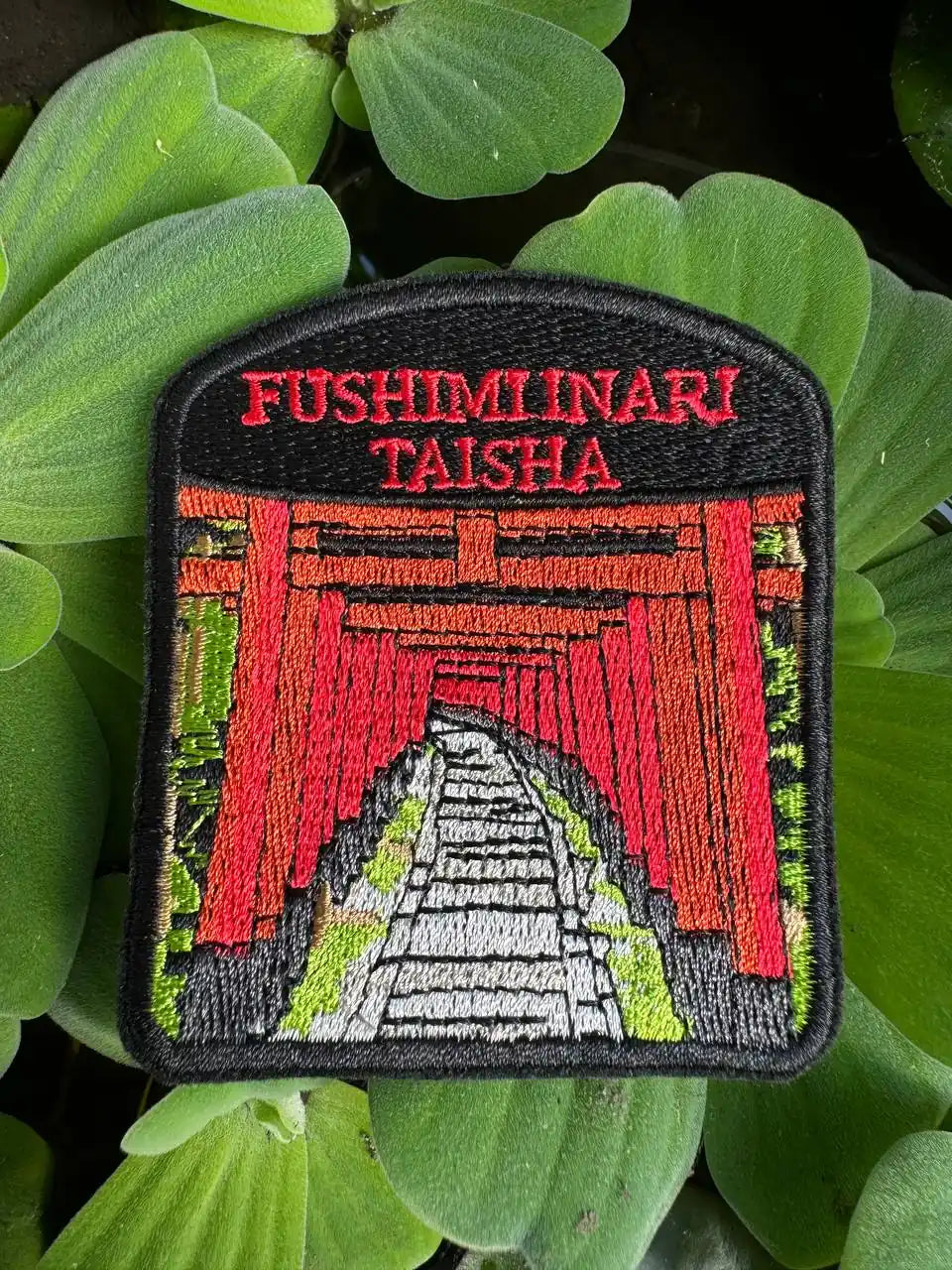 Fushimi Inari embroidered patch with iconic red torii gate path