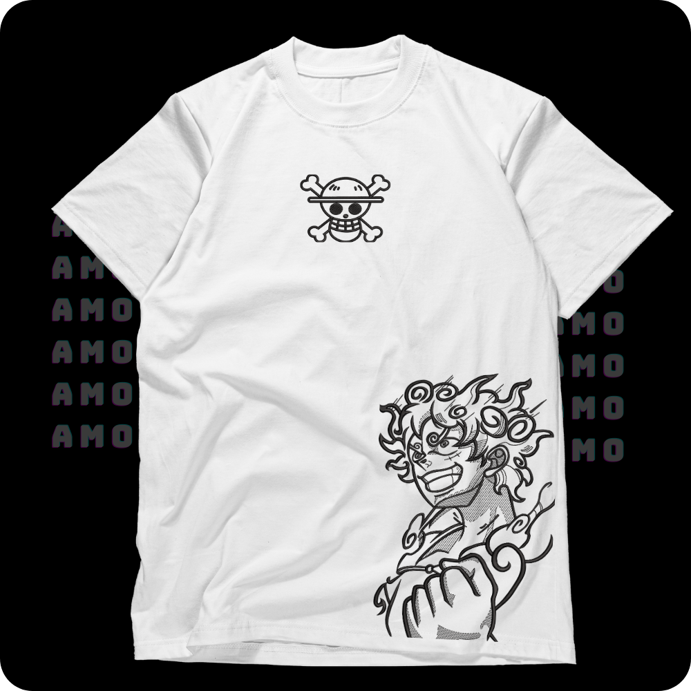 Gear 5 anime shirt in neutral cotton style