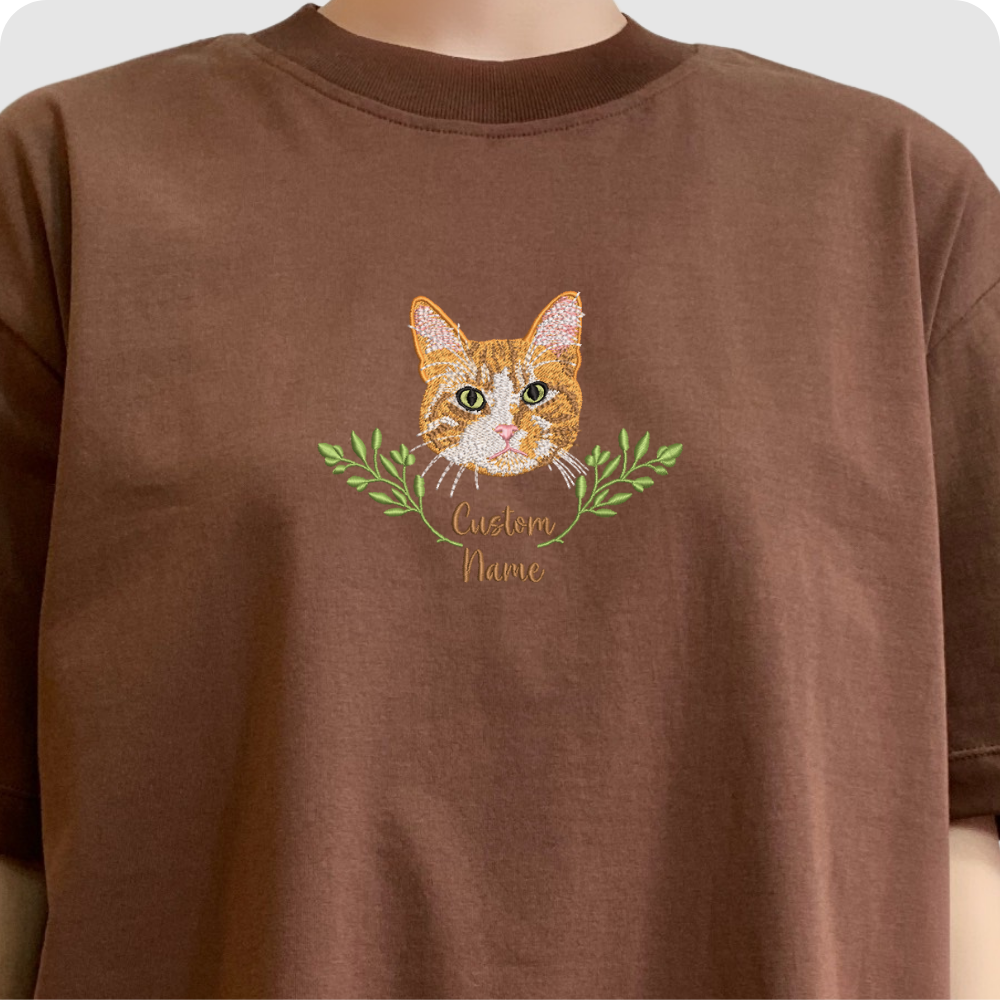 Gift for pet lovers – photo to embroidery t-shirt
