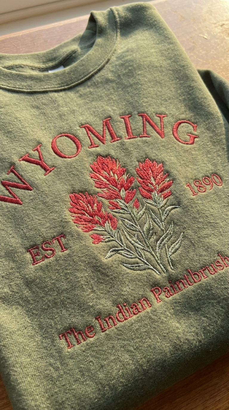 Wyoming Paintbrush Embroidered Sweatshirt