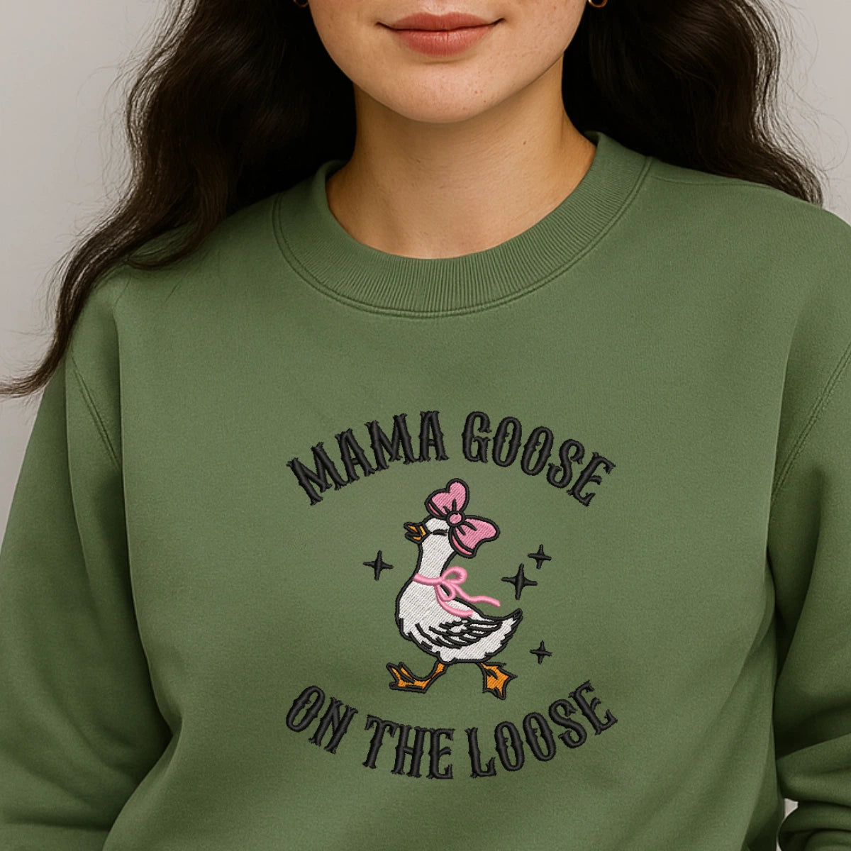 Goose embroidery oversized sweatshirt