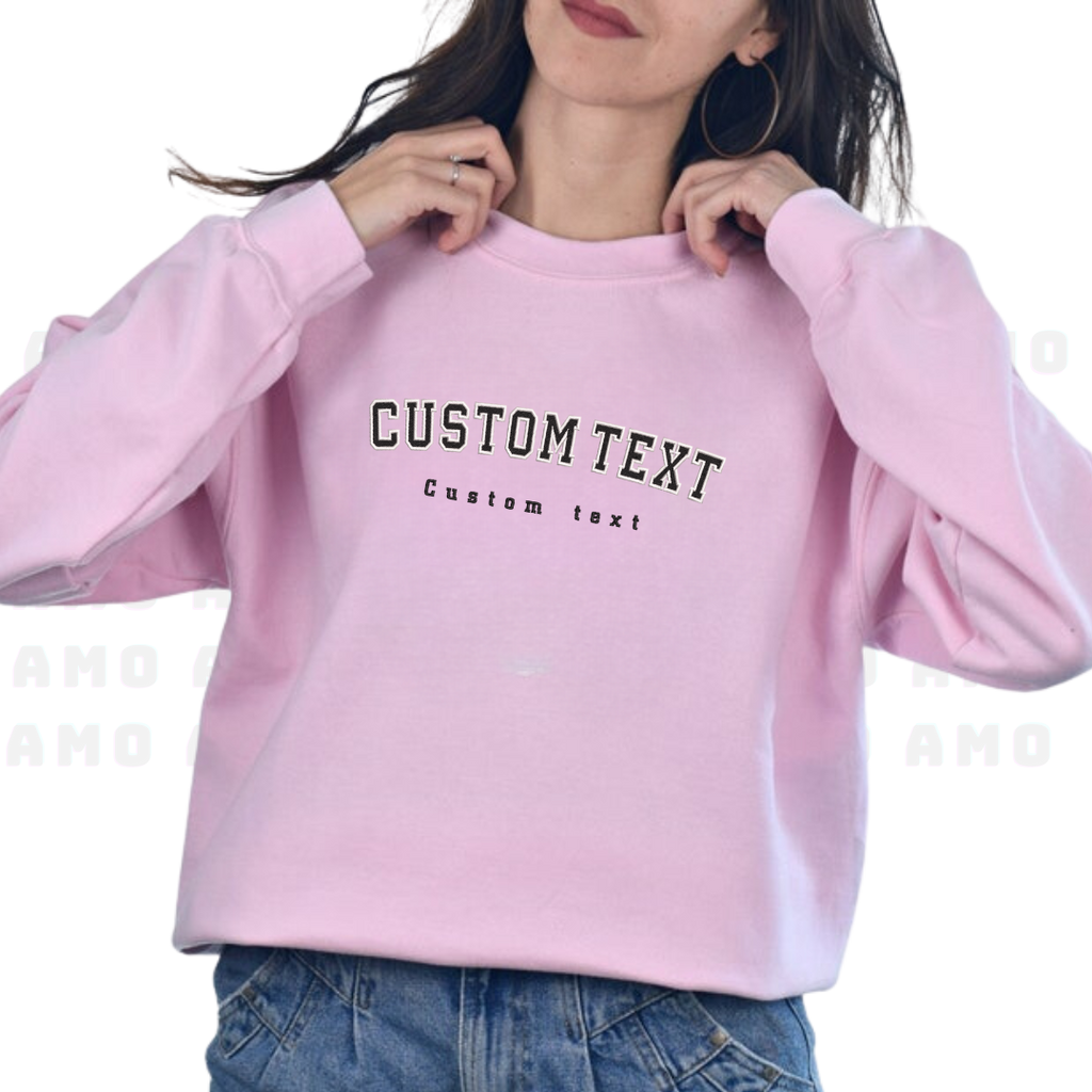 Graduation gift sweatshirt with college text