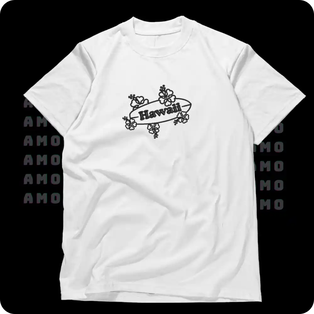 Hawaii embroidered t-shirt front view