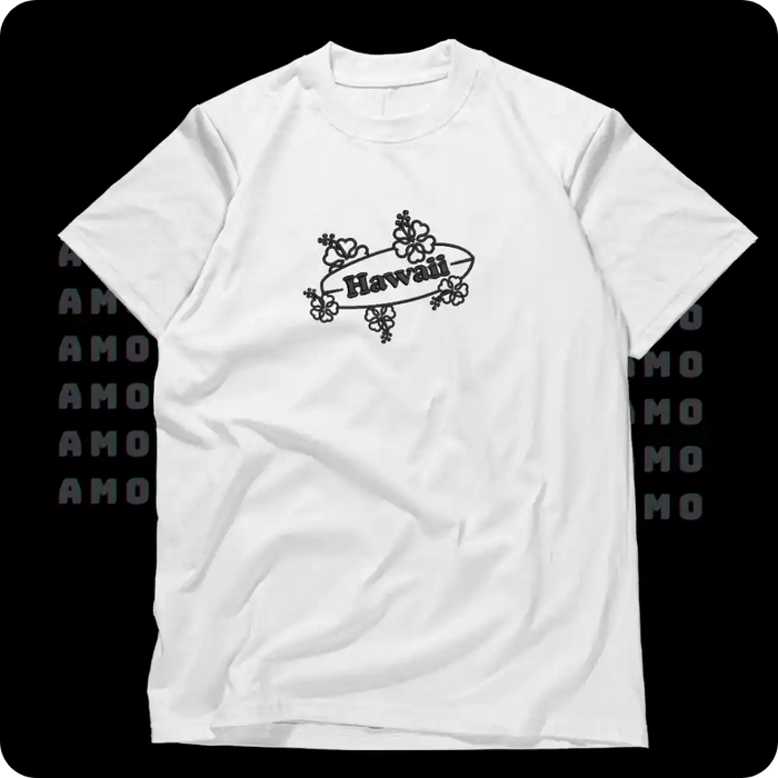 Hawaii Embroidered T-Shirt | Minimalist Island Travel Tee