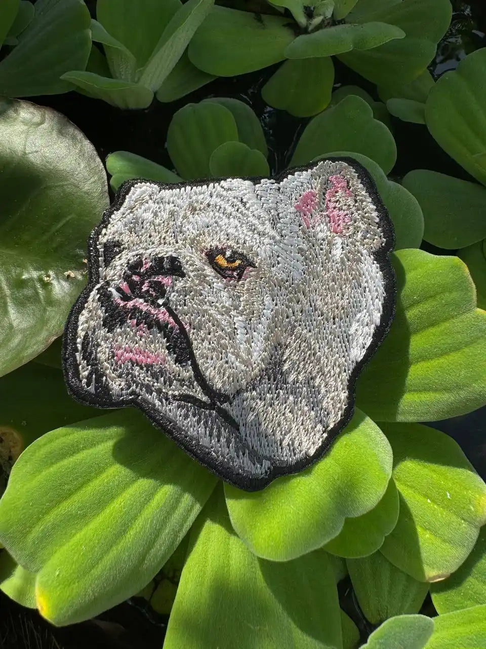 Iron-on Bulldog patch for jackets and hats