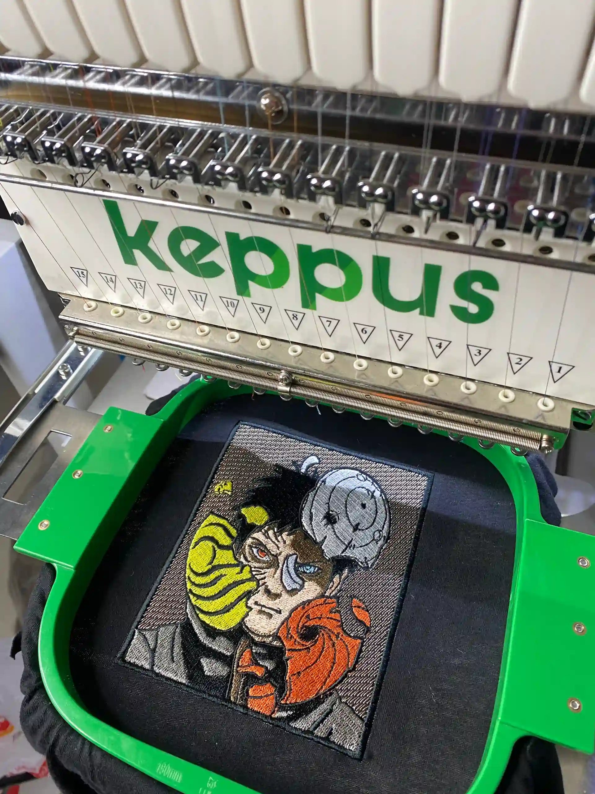 Iron-on logo patch with bold lettering