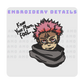 Itadori Yuji Jujutsu Kaisen Embroidered T-Shirt, Hoodie & Sweater – Anime Streetwear for Otaku Fans