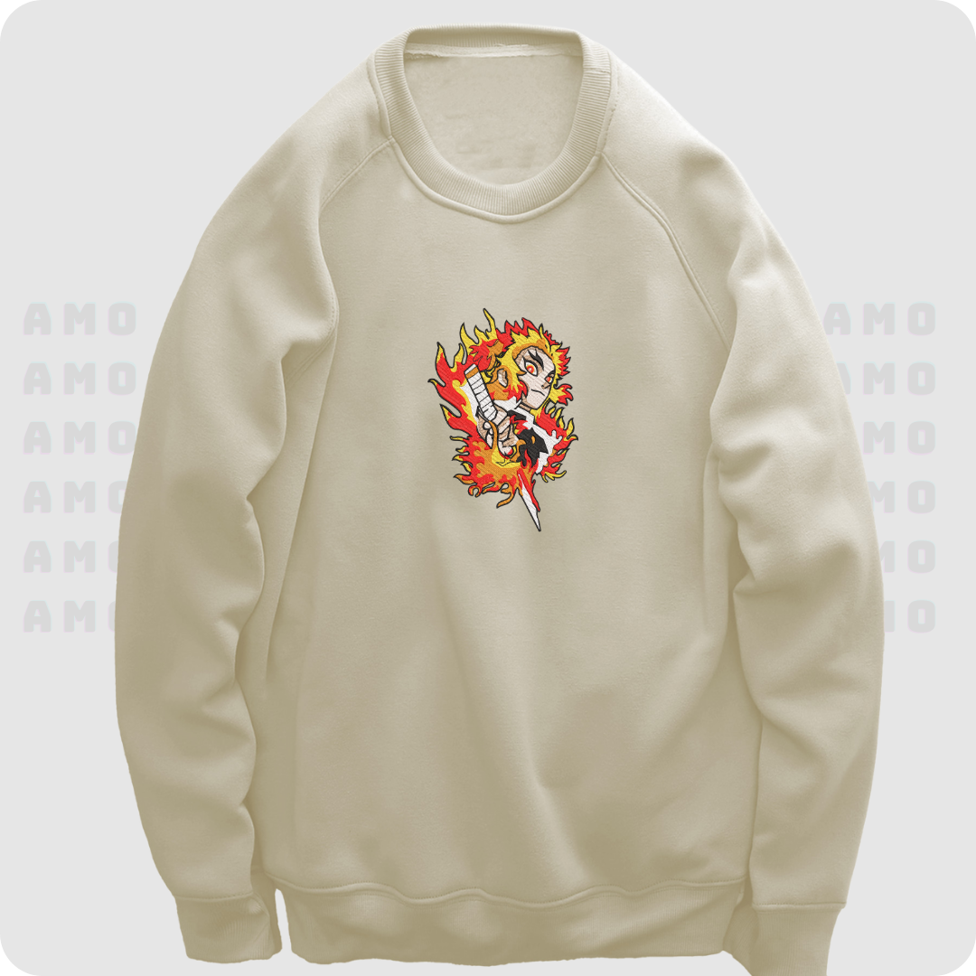 Kyojuro Rengoku Kimetsu no Yaiba Embroidered Sweater