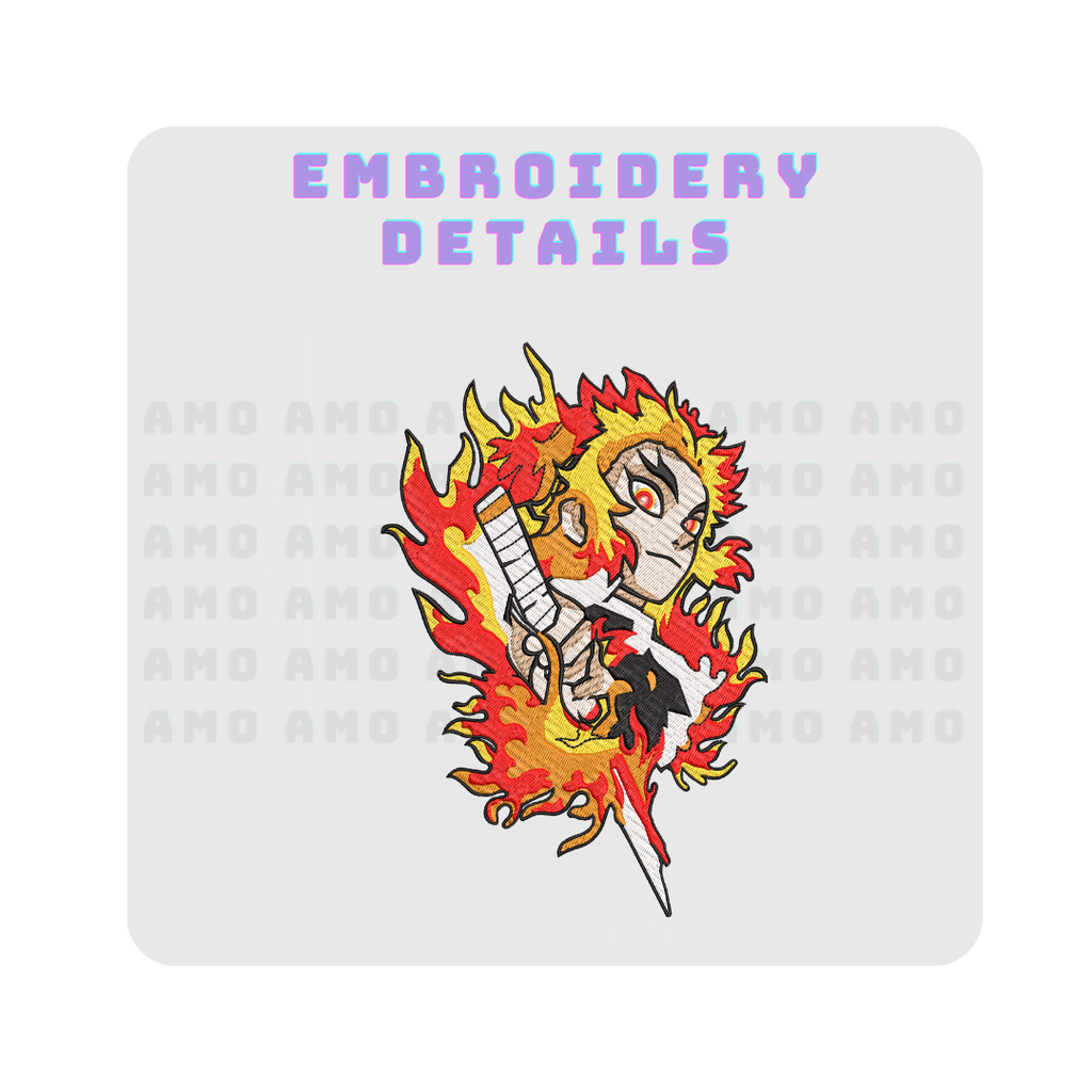 Kyojuro Rengoku Kimetsu no Yaiba Embroidered Sweater