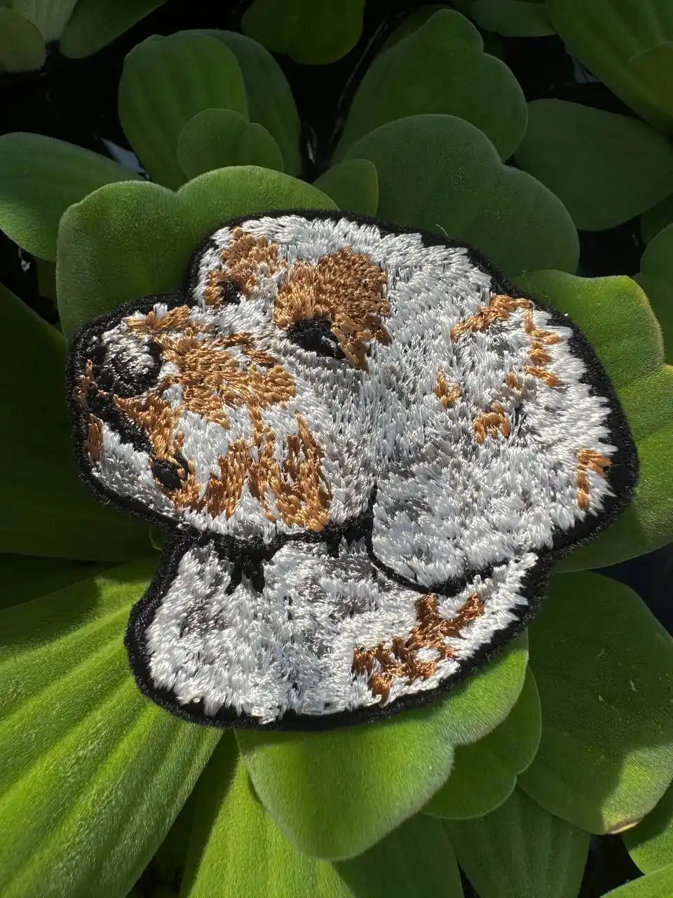 Labradoodle embroidered patch close-up view
