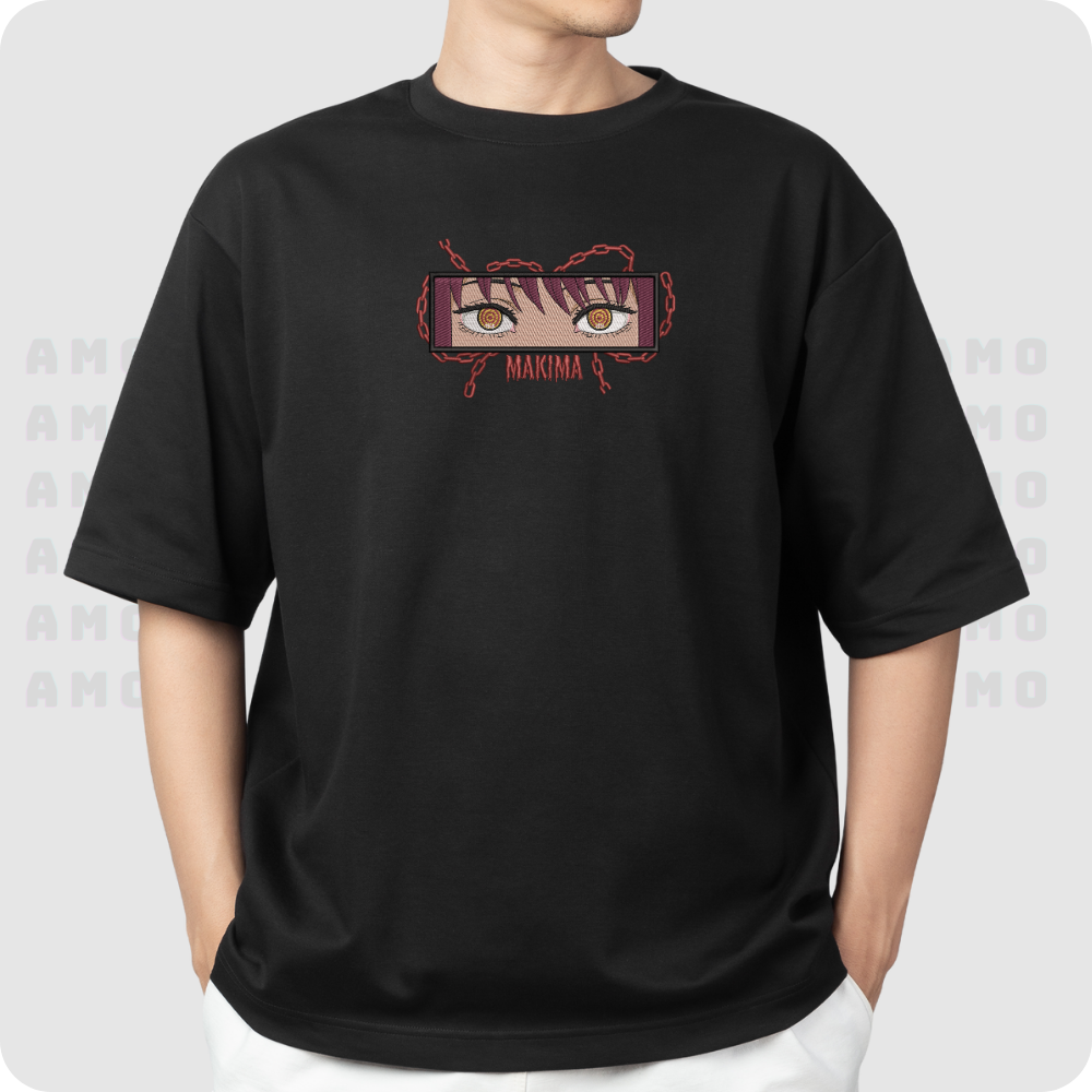 Makima Chainsaw Man embroidered t-shirt front view