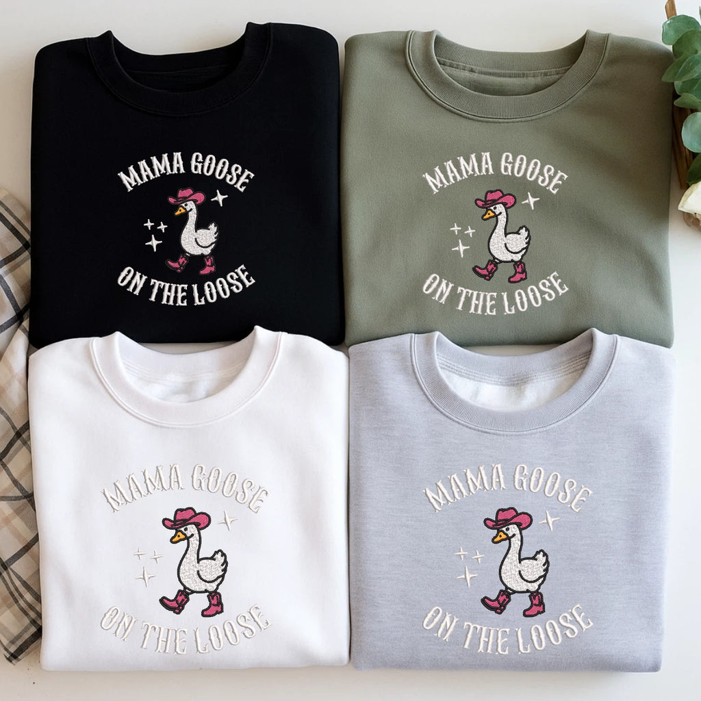 Mama Goose On The Loose embroidered sweatshirt green