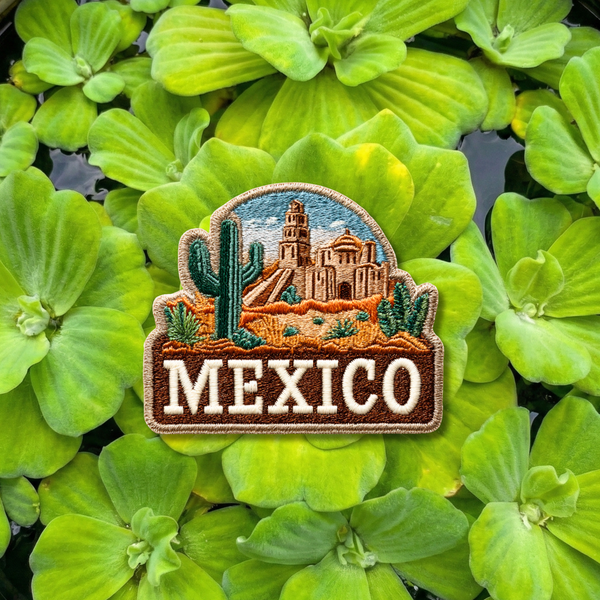 Mexico Embroidery Patch – Desert Cactus Mission Travel Patch 3 Inch Iron On or Sew On