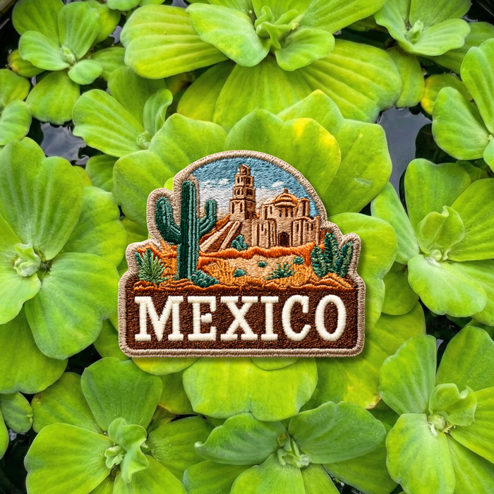 Mexico Embroidery Patch – Desert Cactus Mission Travel Patch 3 Inch Iron On or Sew On