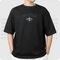 Minimal Seattle city name embroidery on chest