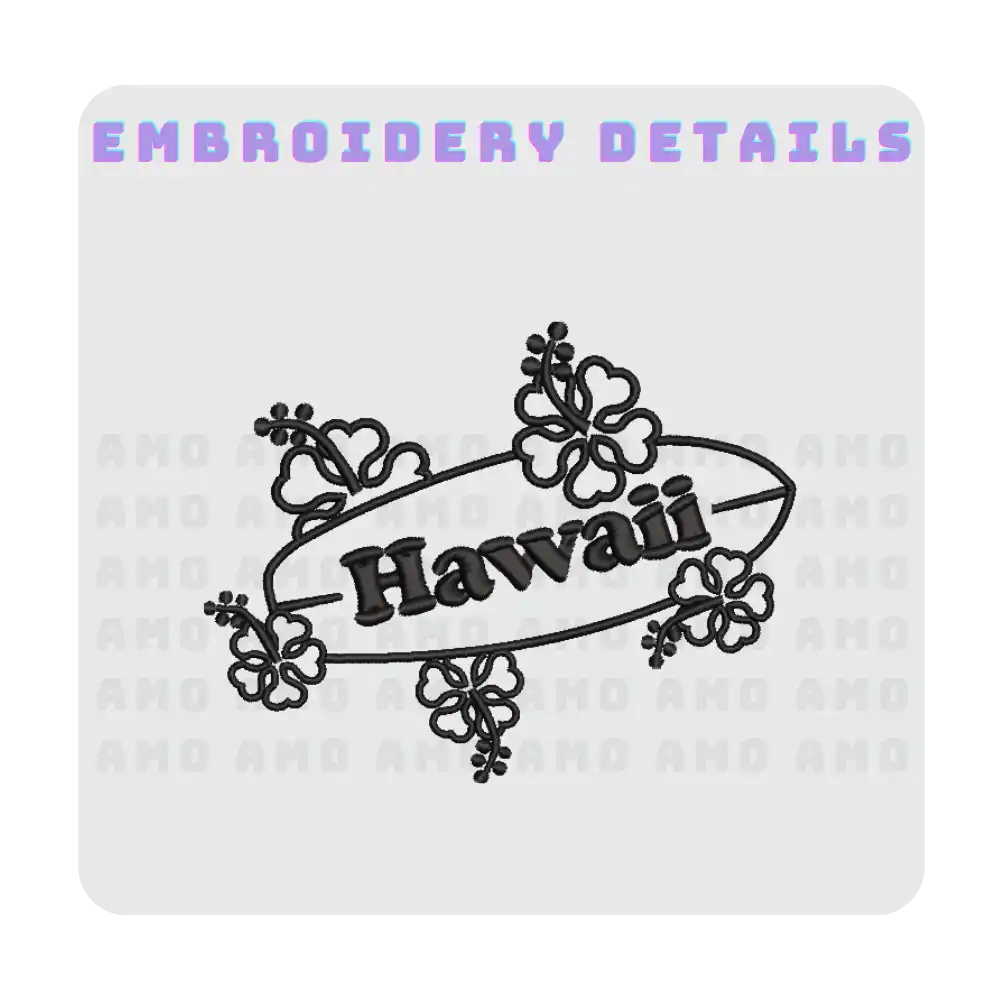 Minimalist Hawaii embroidered tee flat lay  