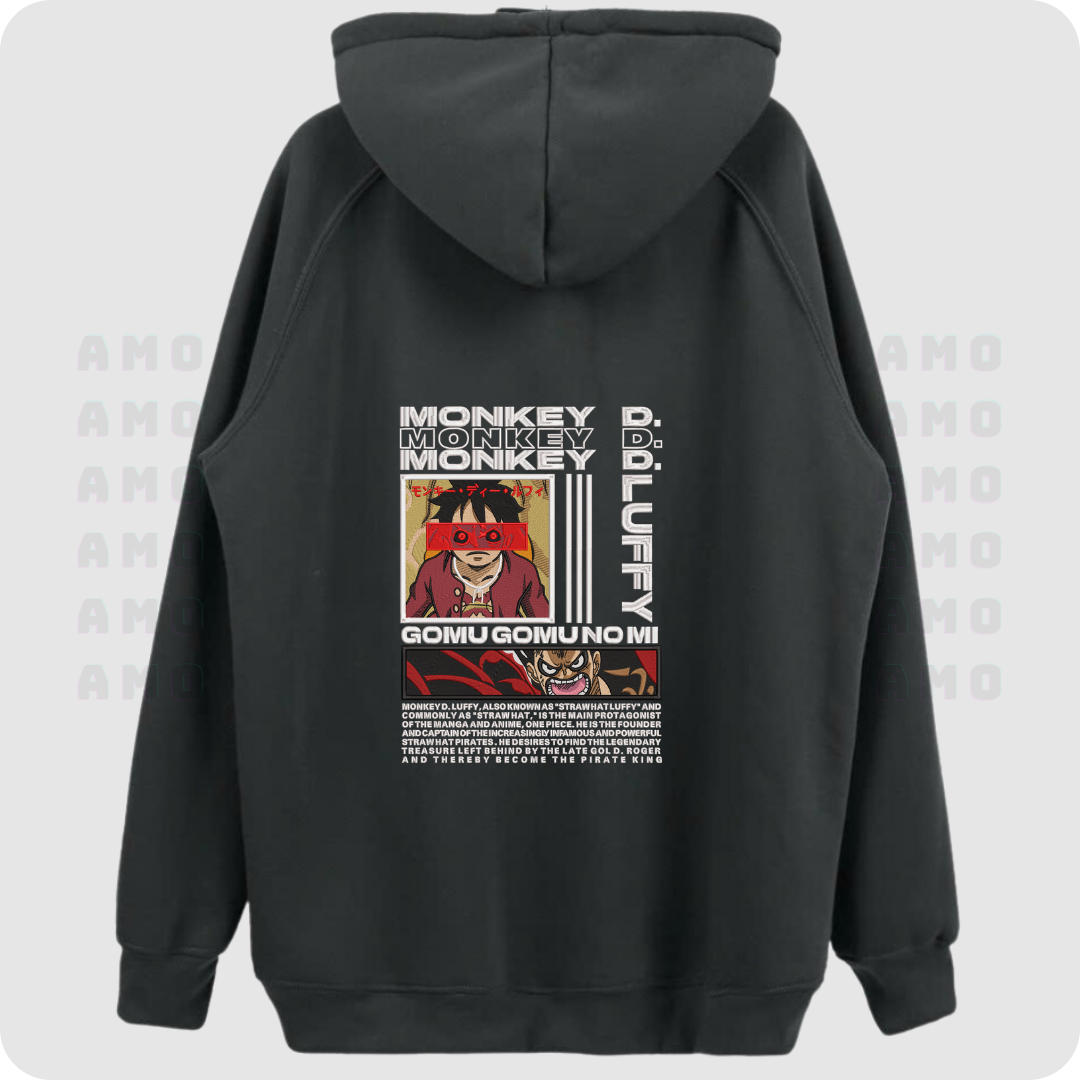 Monkey D. Luffy One Piece Embroidered Hoodie – AMOEMBROIDERY