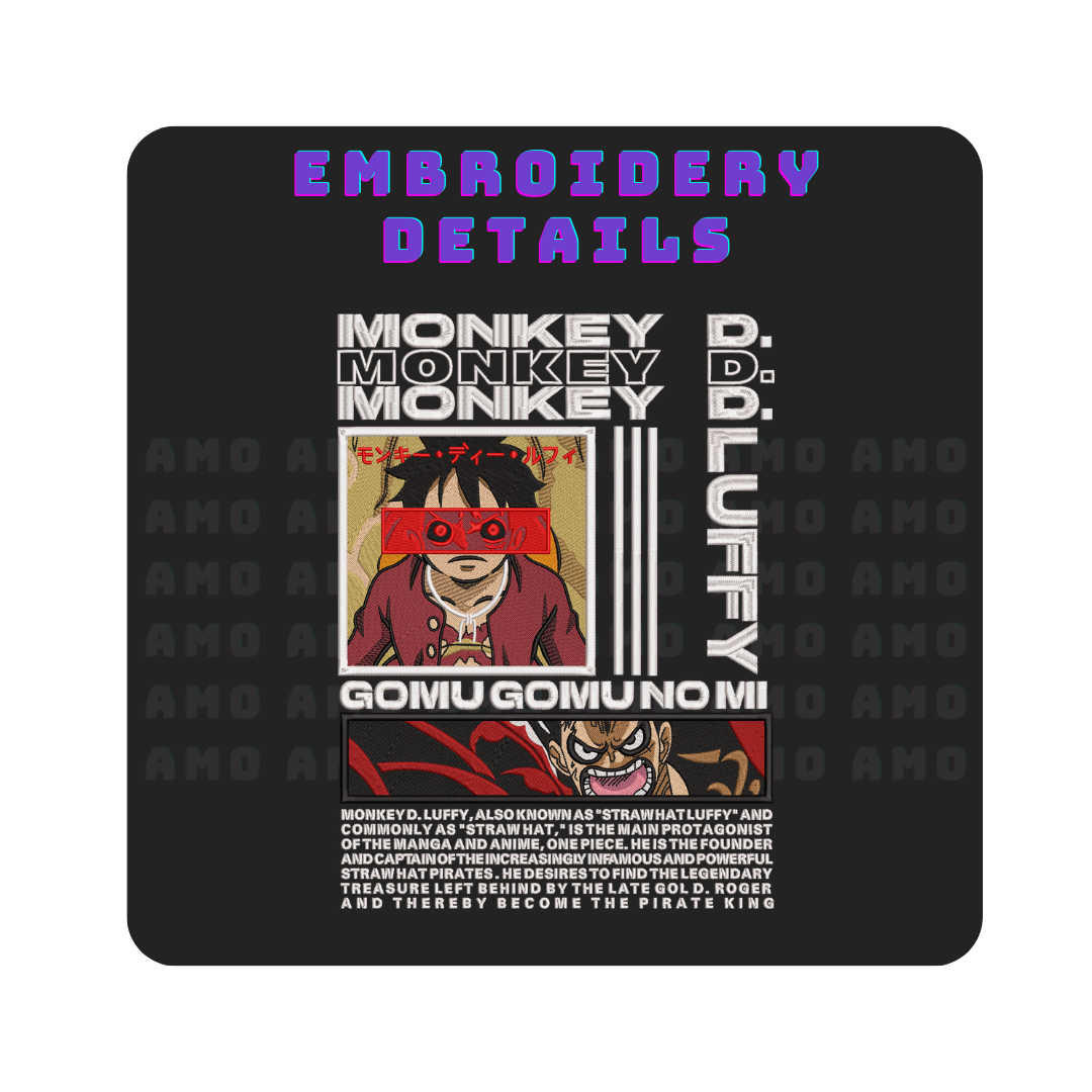 Monkey D. Luffy One Piece Embroidered Hoodie