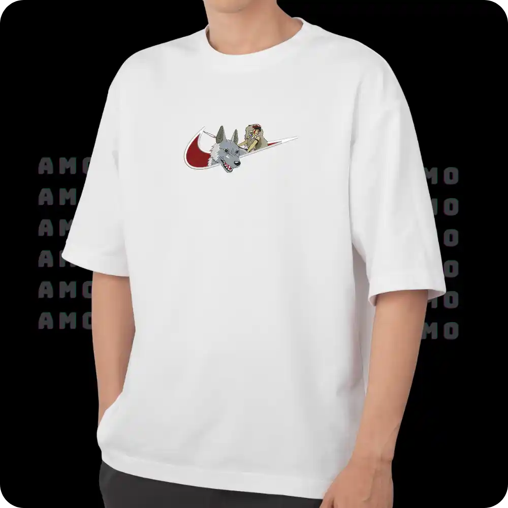 Mononoke Hime embroidered t-shirt front view  