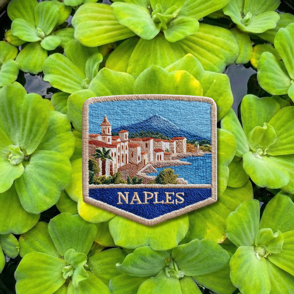 Naples Embroidered Travel Patch – Iron-On Italy Souvenir Appliqué