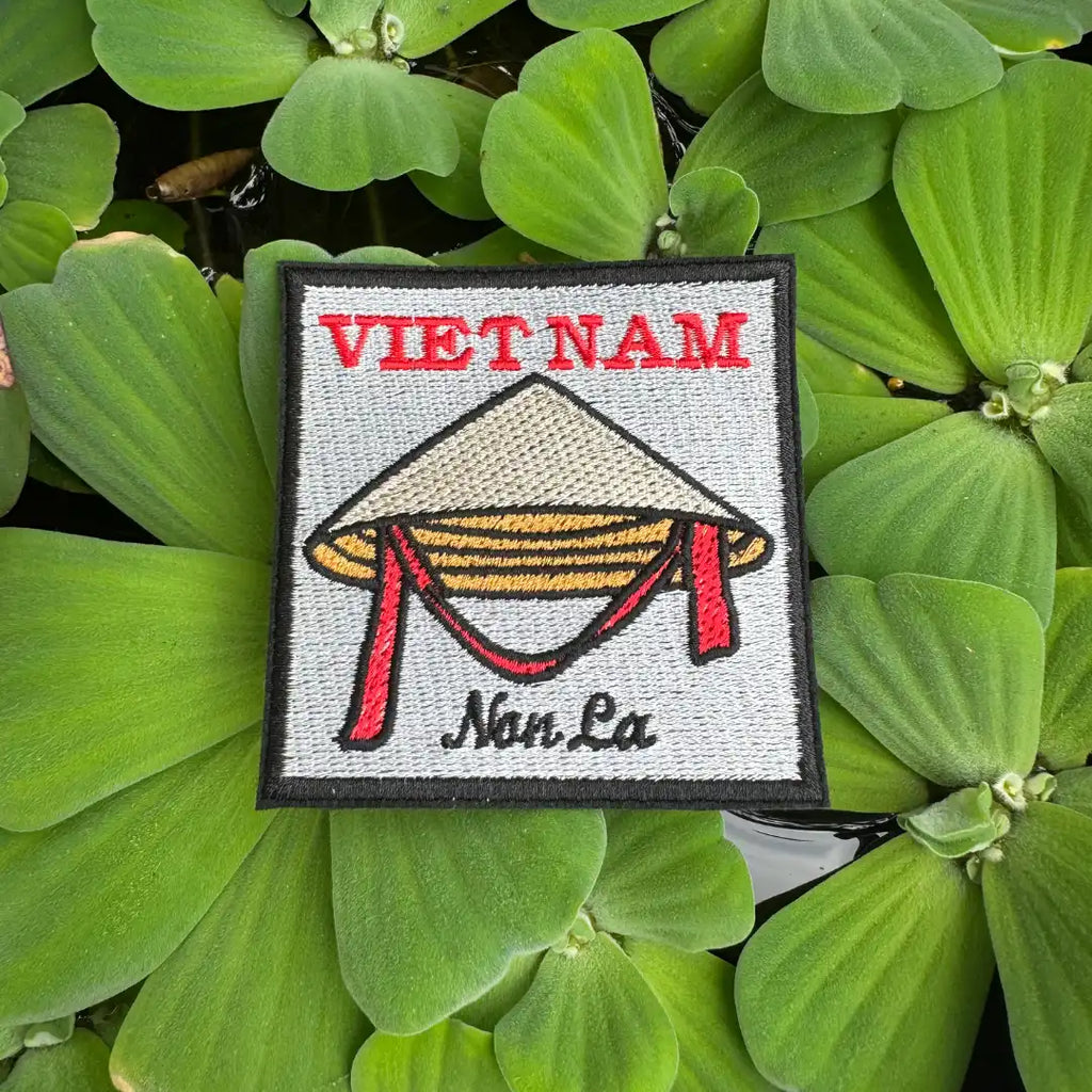 Non La Vietnam embroidered patch with red ribbon – iron-on or sew-on