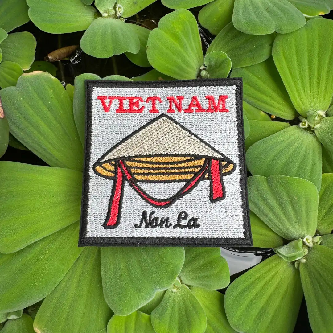 Non La Vietnam embroidered patch with red ribbon – iron-on or sew-on