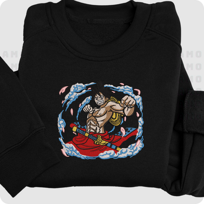 One Piece Arc Wano Luffy Gear 5 Embroidered Sweater