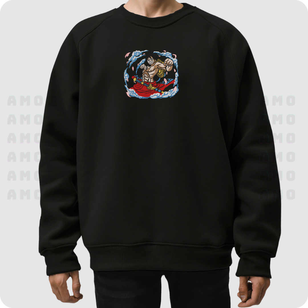 One Piece Arc Wano Luffy Gear 5 Embroidered Sweater