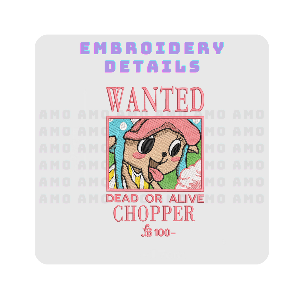 One Piece Chopper Wanted Embroidered Sweater