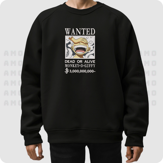 One Piece Luffy Wanted Embroidered Sweater