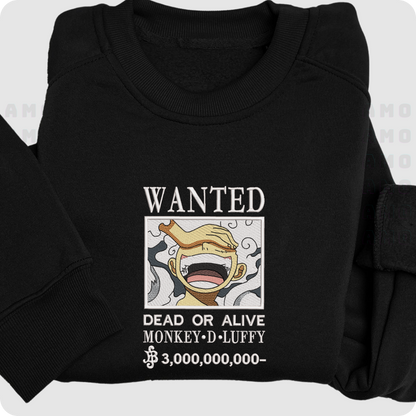 One Piece Luffy Wanted Embroidered Sweater