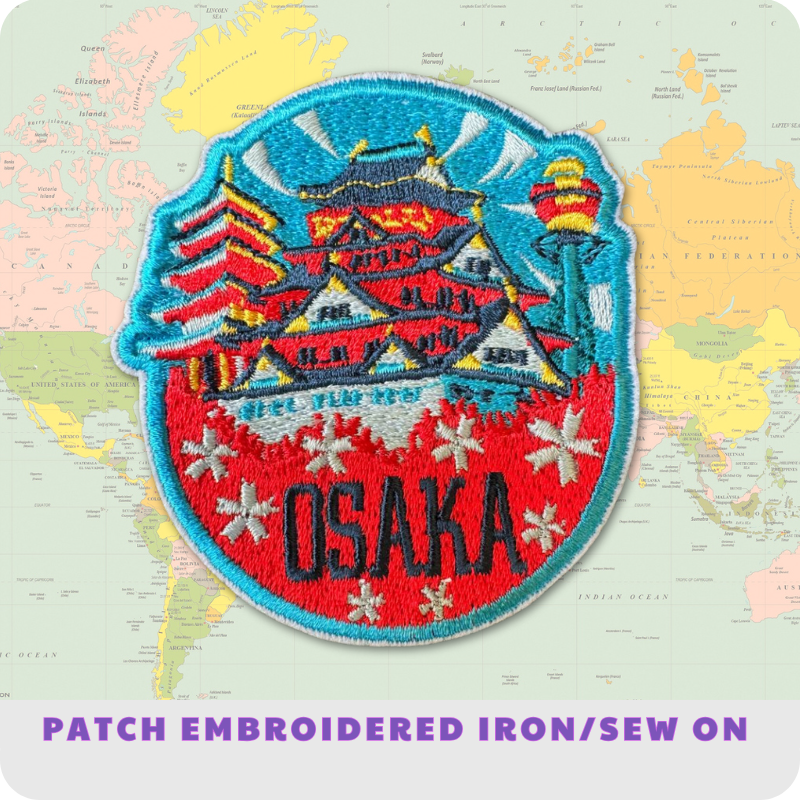 Osaka Japan Embroidered Travel Patch: Iron-On/Sew-On Applique for Flags, Backpacks & Souvenirs
