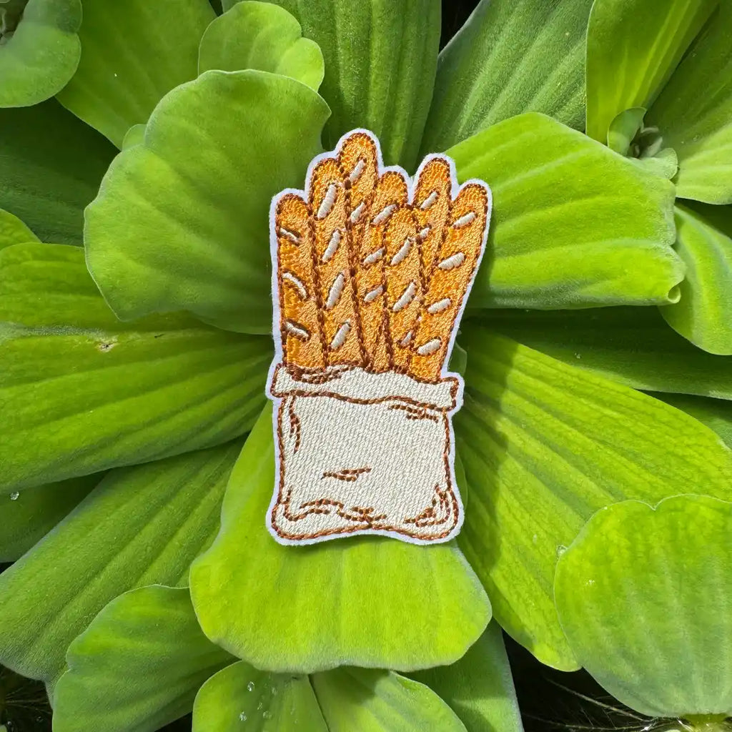 Baguette bundle embroidered patch close-up