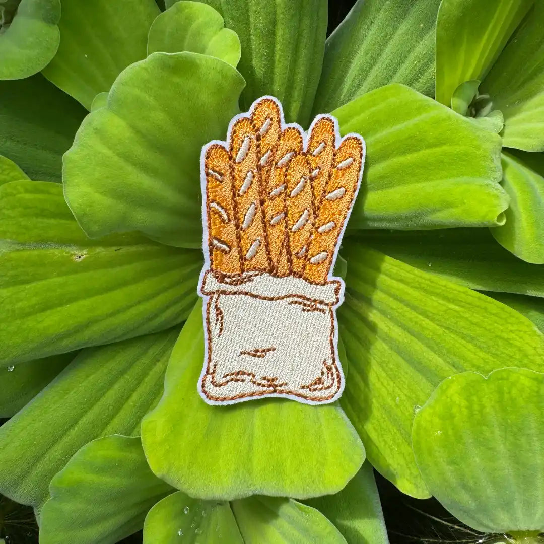 Baguette bundle embroidered patch close-up