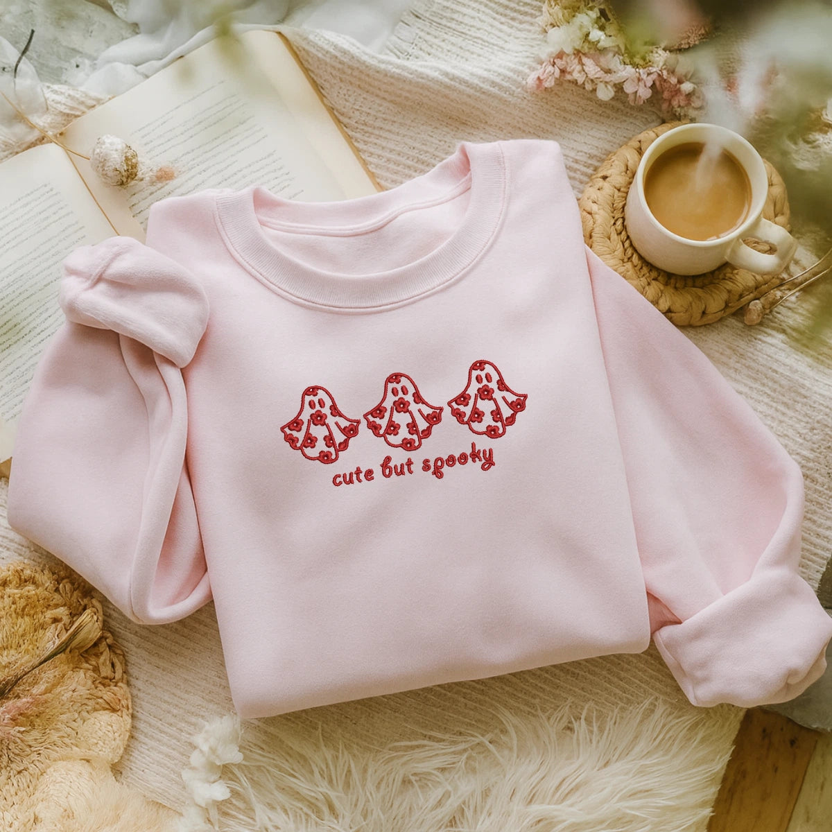 Pastel pink spooky cute pullover