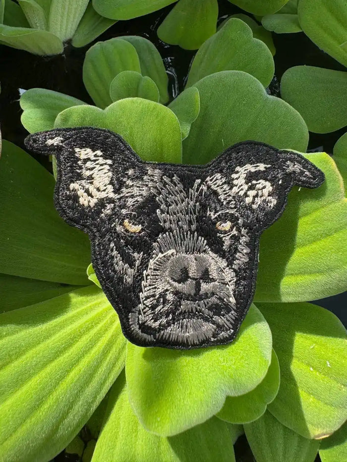 Patterdale Terrier Dog Patch: Embroidered Iron-On/Sew-On Appliqué