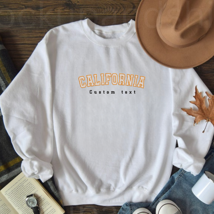 Personalized Embroidered Sweatshirt – Custom University Hoodie for Women – Custom Name Varsity Outfit – Unique Graduation Gift