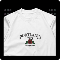 Portland Oregon embroidered t-shirt front view  