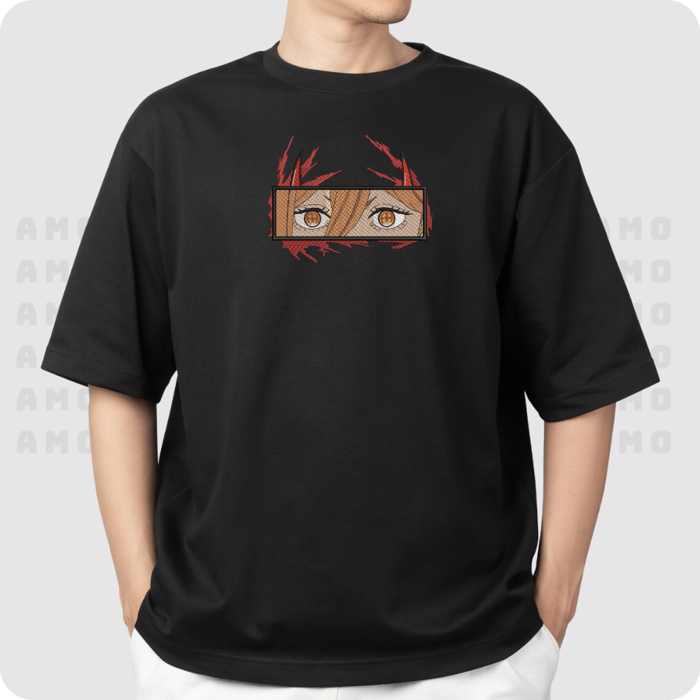 Power Chainsaw Man shirt on flat lay background