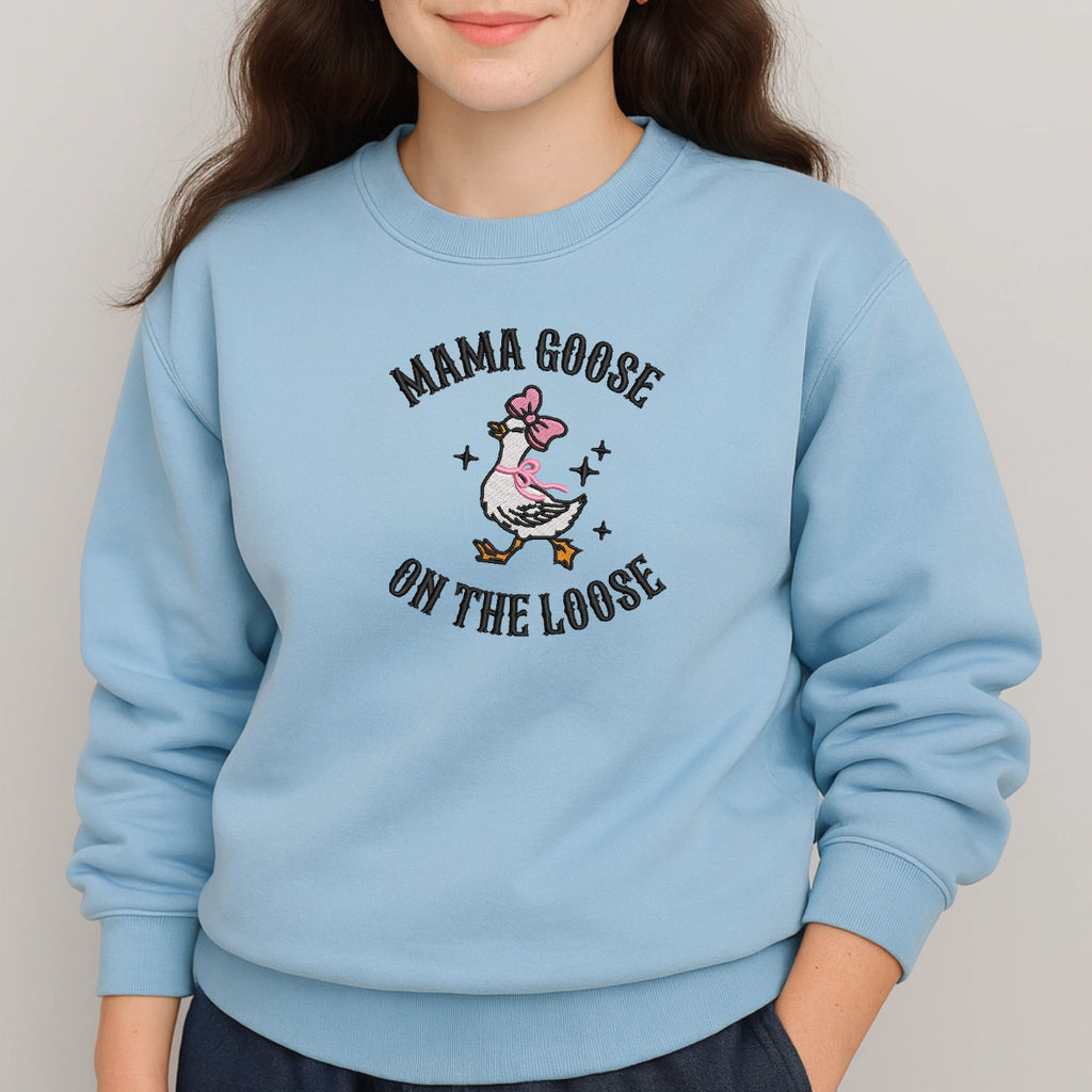 Retro mama goose embroidery sweater