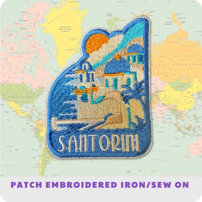 Santorini Travel Embroidered Patch