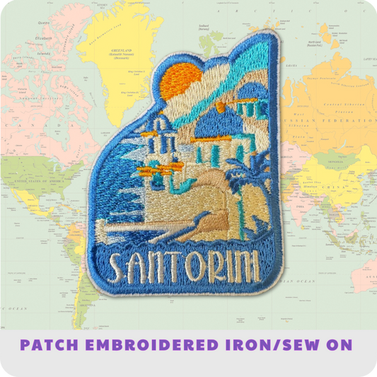 Santorini Travel Embroidered Patch