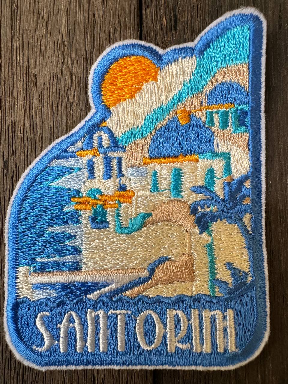 Santorini Travel Embroidered Patch