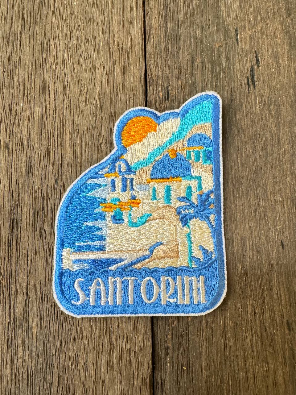 Santorini Travel Embroidered Patch